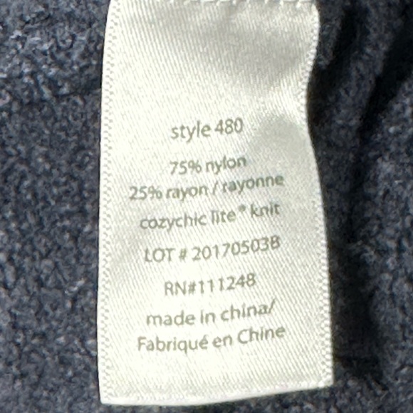 Barefoot Dreams Cozy Chic Lite Resort Cardigan Sweater Hood Size XS/S Navy 820 - Picture 9 of 10